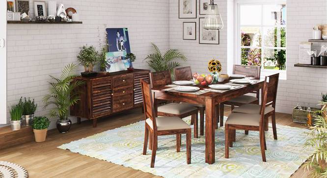 Arabia XL Storage - Oribi 6 Seater Dining Table Set (Teak Finish, Wheat Brown) by Urban Ladder - Full View Design 1 - 521924