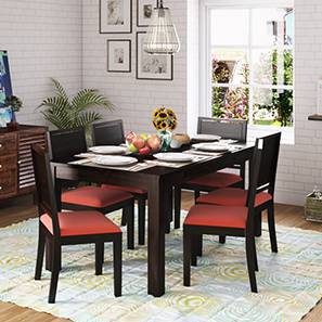 Dining Furniture In Vriddhachalam Design Arabia XL Storage - Oribi 6 Seater Dining Table Set (Mahogany Finish, Burnt Orange)