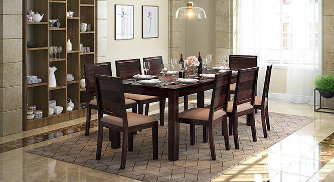 Arabia XXL - Oribi 8 Seater Dining Table Set (Mahogany Finish, Wheat Brown) by Urban Ladder - Full View Design 1 - 521939