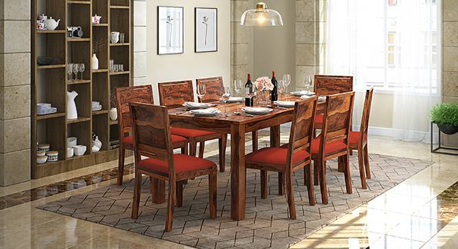 Arabia XXL - Oribi 8 Seater Dining Table Set (Teak Finish, Burnt Orange) by Urban Ladder - Full View Design 1 - 521942