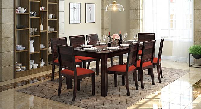 Arabia XXL - Oribi 8 Seater Dining Table Set (Mahogany Finish, Burnt Orange) by Urban Ladder - Full View Design 1 - 521945