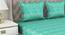 Justin Teal/Mint Geometric 144 TC Cotton King Size Bedsheet with 2 Pillow Covers (King Size) by Urban Ladder - Front View Design 1 - 522019