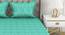 Justin Teal/Mint Geometric 144 TC Cotton King Size Bedsheet with 2 Pillow Covers (King Size) by Urban Ladder - Design 1 Side View - 522039