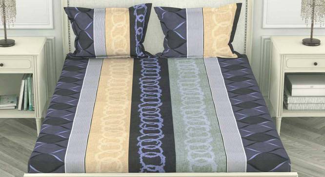 Bellamy Multicoloured Abstract 192 TC Microfiber King Size Bedsheet with 2 Pillow Covers (King Size) by Urban Ladder - Cross View Design 1 - 522081