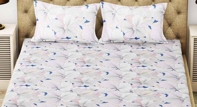 Jason Grey Floral 192 TC Microfiber King Size Bedsheet with 2 Pillow Covers (King Size) by Urban Ladder - Cross View Design 1 - 522098