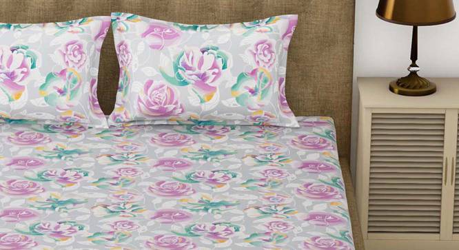 Amir Multicoloured Floral 192 TC Microfiber King Size Bedsheet with 2 Pillow Covers (King Size) by Urban Ladder - Front View Design 1 - 522115