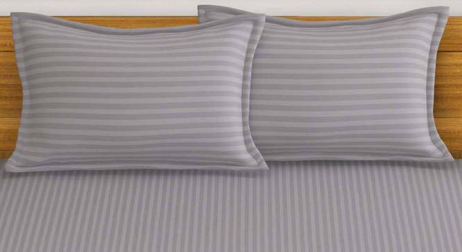 Vada Silver/Grey Abstract 210 TC Cotton King Size Bedsheet with 2 Pillow Covers (King Size) by Urban Ladder - Cross View Design 1 - 522276