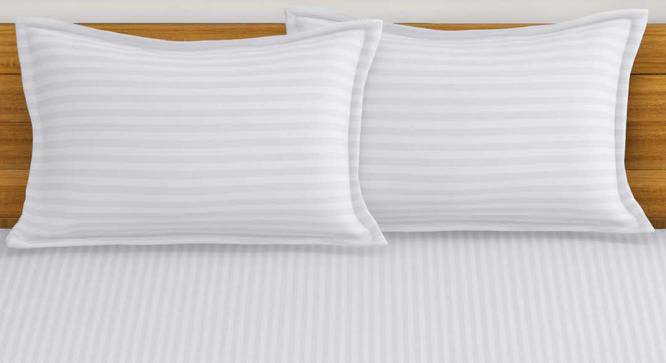 Keily White Abstract 210 TC Cotton King Size Bedsheet with 2 Pillow Covers (King Size) by Urban Ladder - Cross View Design 1 - 522295