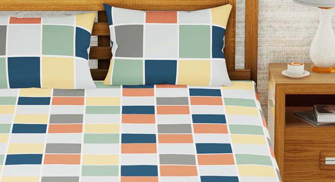 Damian Multicoloured Abstract 152 TC Microfiber Double Size Bedsheet with 2 Pillow Covers (Double Size) by Urban Ladder - Front View Design 1 - 522405