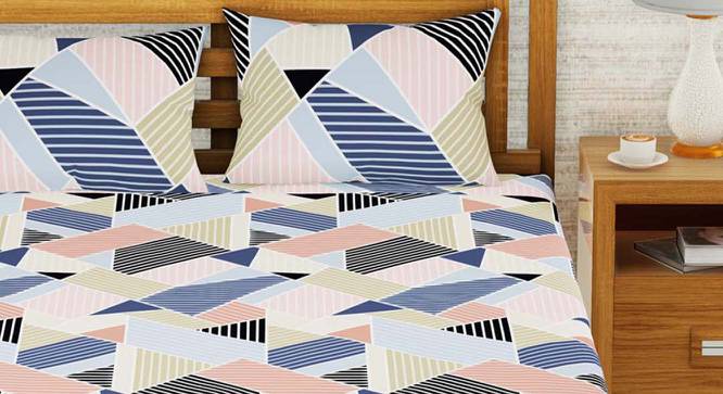 Ayden Multicoloured Geometric 152 TC Microfiber Double Size Bedsheet with 2 Pillow Covers (Double Size) by Urban Ladder - Front View Design 1 - 522409