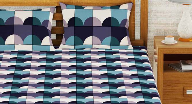 Silas Multicoloured Abstract 152 TC Microfiber Double Size Bedsheet with 2 Pillow Covers (Double Size) by Urban Ladder - Front View Design 1 - 522503