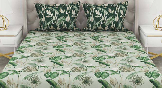 Bentley Sage/Green Floral 210 TC Cotton King Size Bedsheet with 2 Pillow Covers (King Size) by Urban Ladder - Cross View Design 1 - 522588