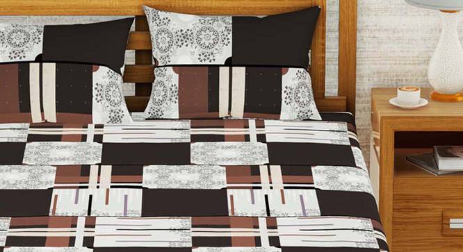 Rowan Multicoloured Abstract 152 TC Microfiber Double Size Bedsheet with 2 Pillow Covers (Double Size) by Urban Ladder - Front View Design 1 - 522607