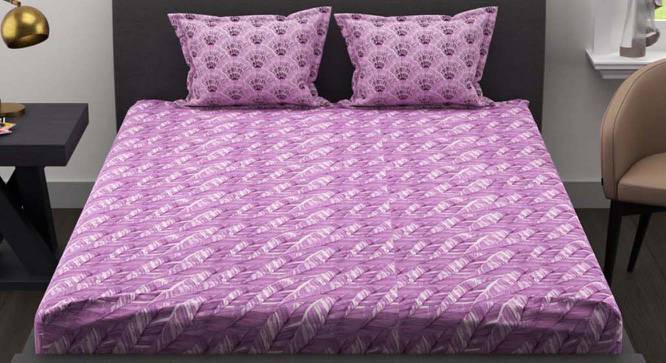 Zayden Purple Floral 144 TC Cotton Double Size Bedsheet with 2 Pillow Covers (Double Size) by Urban Ladder - Cross View Design 1 - 522687