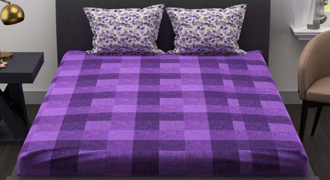 Miguel Violet Abstract 144 TC Cotton Double Size Bedsheet with 2 Pillow Covers (Double Size) by Urban Ladder - Cross View Design 1 - 522688