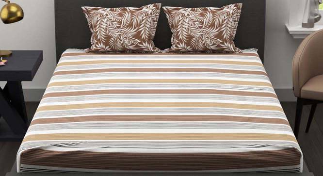 Tucker Beige Abstract 144 TC Cotton Double Size Bedsheet with 2 Pillow Covers (Double Size) by Urban Ladder - Cross View Design 1 - 522692