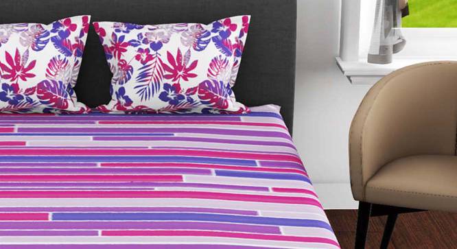 Rylan Multicoloured Abstract 144 TC Cotton Double Size Bedsheet with 2 Pillow Covers (Double Size) by Urban Ladder - Front View Design 1 - 522703