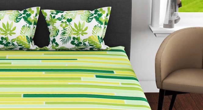 Aniya Multicoloured Abstract 144 TC Cotton Double Size Bedsheet with 2 Pillow Covers (Double Size) by Urban Ladder - Front View Design 1 - 522704