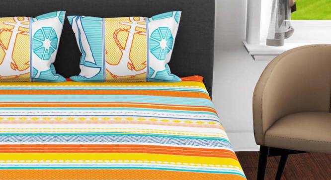 Denise Multicoloured Abstract 144 TC Cotton Double Size Bedsheet with 2 Pillow Covers (Double Size) by Urban Ladder - Front View Design 1 - 522705