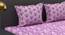 Zayden Purple Floral 144 TC Cotton Double Size Bedsheet with 2 Pillow Covers (Double Size) by Urban Ladder - Front View Design 1 - 522716