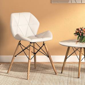 Accent Chairs Design Ormond Plain Leatherette Accent Chair in White Colour