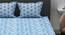 Graham Blue Floral 144 TC Cotton Double Size Bedsheet with 2 Pillow Covers (Double Size) by Urban Ladder - Design 1 Side View - 522745