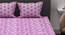 Zayden Purple Floral 144 TC Cotton Double Size Bedsheet with 2 Pillow Covers (Double Size) by Urban Ladder - Design 1 Side View - 522747