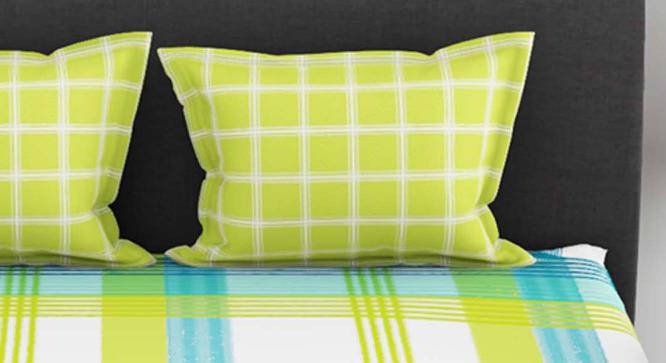 Simone Green/Lime Abstract 144 TC Cotton Double Size Bedsheet with 2 Pillow Covers (Double Size) by Urban Ladder - Design 1 Side View - 522758