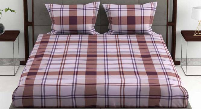 Tyler Maroon Geometric 180 TC Cotton King Size Bedsheet with 2 Pillow Covers (King Size) by Urban Ladder - Cross View Design 1 - 522828
