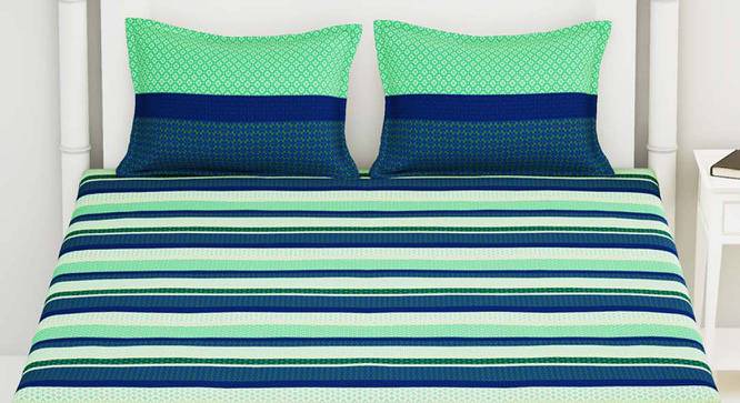 Parker Beige/Green Abstract 144  TC Cotton King Size Bedsheet with 2 Pillow Covers (King Size) by Urban Ladder - Cross View Design 1 - 522926