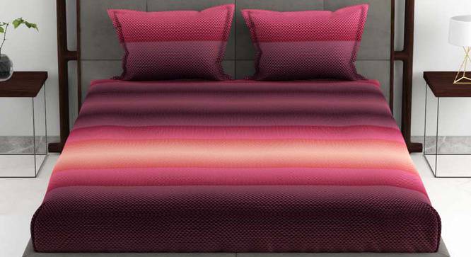 River Maroon/Pink Abstract 180 TC Cotton King Size Bedsheet with 2 Pillow Covers (King Size) by Urban Ladder - Cross View Design 1 - 522928