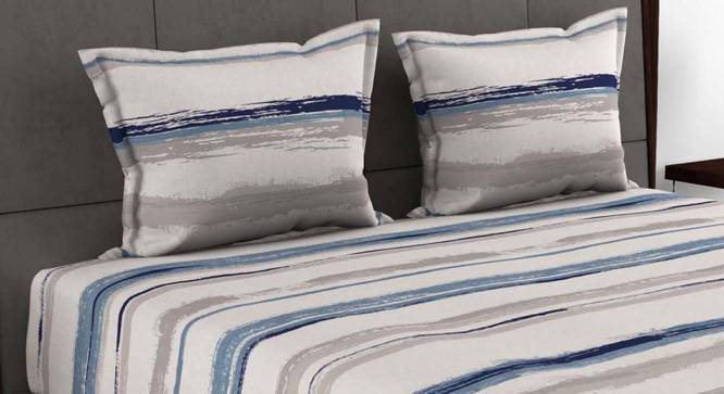 Paisleigh Grey/Blue Abstract 180 TC Cotton King Size Bedsheet with 2 Pillow Covers (King Size) by Urban Ladder - Front View Design 1 - 522932