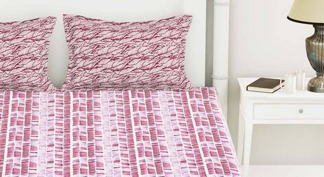 Brooks Pink/Purple Abstract 144  TC Cotton King Size Bedsheet with 2 Pillow Covers (King Size) by Urban Ladder - Front View Design 1 - 522942