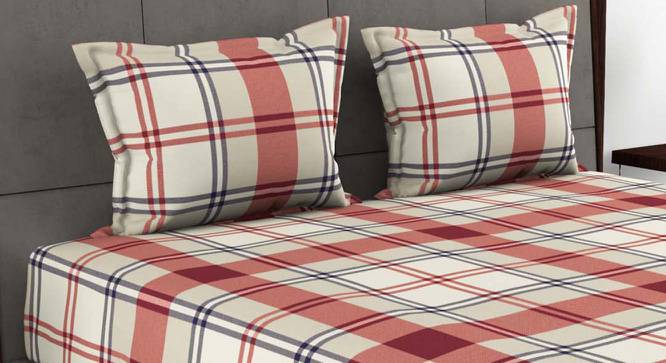 Cole Red Geometric 180 TC Cotton King Size Bedsheet with 2 Pillow Covers (King Size) by Urban Ladder - Front View Design 1 - 522949