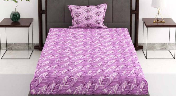 Enzo Purple Floral 144 TC Cotton Single Size Bedsheet with 1 Pillow Cover (Single Size) by Urban Ladder - Cross View Design 1 - 523022