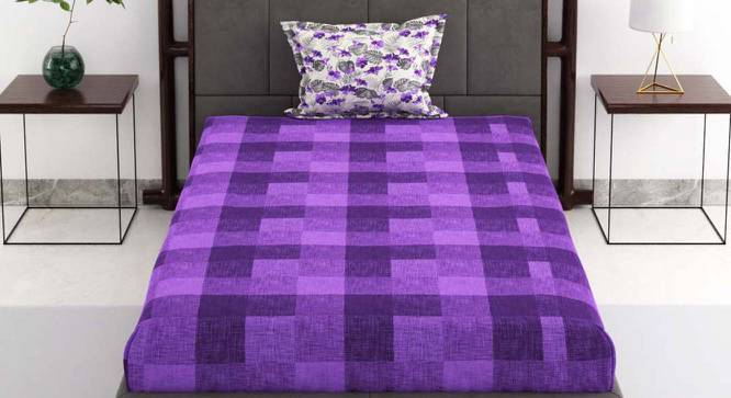 Dean Violet Abstract 144 TC Cotton Single Size Bedsheet with 1 Pillow Cover (Single Size) by Urban Ladder - Cross View Design 1 - 523025