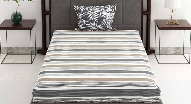 Finn Grey Abstract 144 TC Cotton Single Size Bedsheet with 1 Pillow Cover (Single Size) by Urban Ladder - Cross View Design 1 - 523027