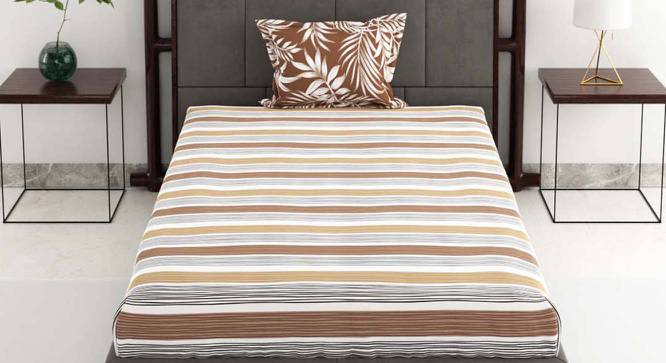 Antonio Beige Abstract 144 TC Cotton Single Size Bedsheet with 1 Pillow Cover (Single Size) by Urban Ladder - Cross View Design 1 - 523029