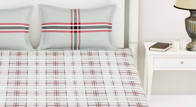 Dominic Grey Abstract 144  TC Cotton King Size Bedsheet with 2 Pillow Covers (King Size) by Urban Ladder - Front View Design 1 - 523035