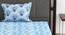 Theo Blue Floral 144 TC Cotton Single Size Bedsheet with 1 Pillow Cover (Single Size) by Urban Ladder - Design 1 Side View - 523061
