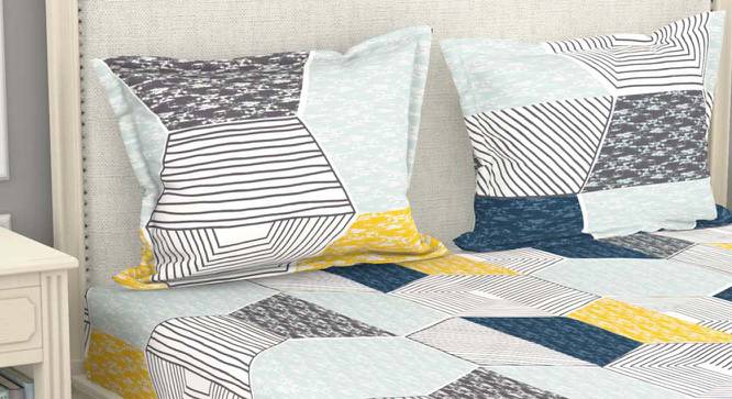 Adriel Multicoloured Geometric 110 TC Cotton Double Size Bedsheet with 2 Pillow Covers (Double Size) by Urban Ladder - Front View Design 1 - 523249