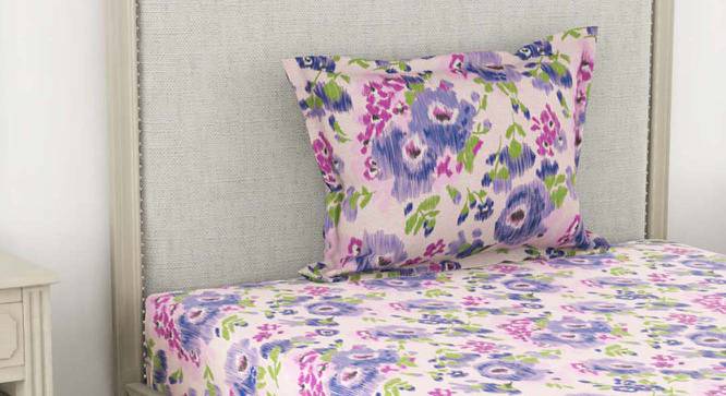 Emmanuel Purple Floral 110 TC Cotton Single Size Bedsheet with 1 Pillow Cover (Single Size) by Urban Ladder - Front View Design 1 - 523340