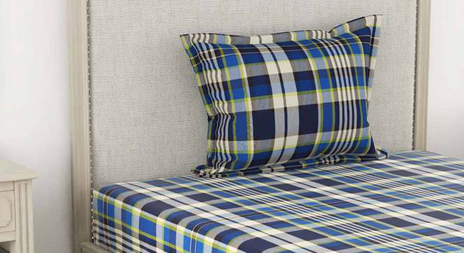 Ivan Royal Blue Abstract 110 TC Cotton Single Size Bedsheet with 1 Pillow Cover (Single Size) by Urban Ladder - Front View Design 1 - 523343