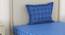 Rhett Blue Abstract 110 TC Cotton Single Size Bedsheet with 1 Pillow Cover (Single Size) by Urban Ladder - Front View Design 1 - 523348