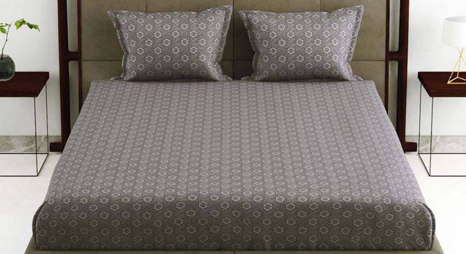 Edward Grey Geometric 210 TC Cotton King Size Bedsheet with 2 Pillow Covers (King Size) by Urban Ladder - Cross View Design 1 - 523387