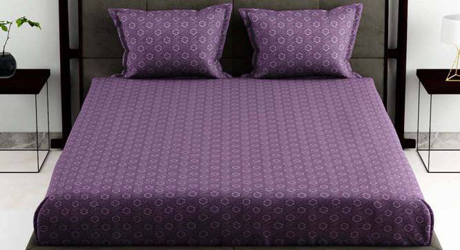 Leon Purple Geometric 210 TC Cotton King Size Bedsheet with 2 Pillow Covers (King Size) by Urban Ladder - Cross View Design 1 - 523388