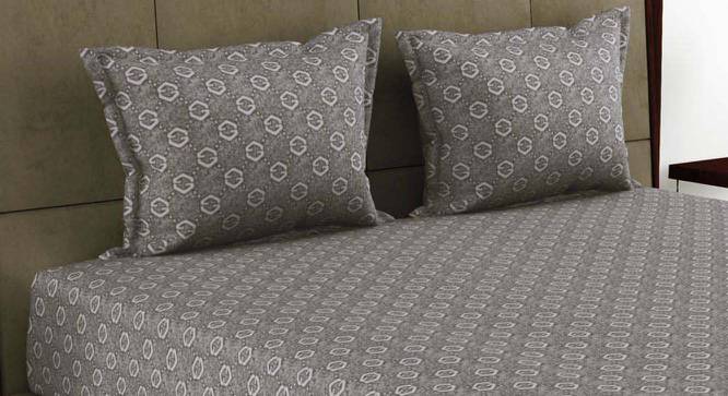 Edward Grey Geometric 210 TC Cotton King Size Bedsheet with 2 Pillow Covers (King Size) by Urban Ladder - Front View Design 1 - 523414