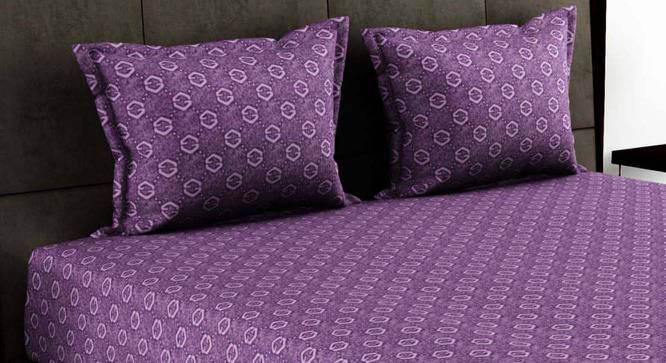 Leon Purple Geometric 210 TC Cotton King Size Bedsheet with 2 Pillow Covers (King Size) by Urban Ladder - Front View Design 1 - 523416
