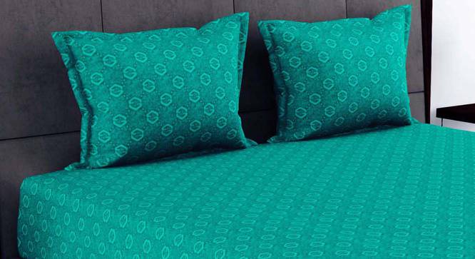 Dawson Green Geometric 210 TC Cotton King Size Bedsheet with 2 Pillow Covers (King Size) by Urban Ladder - Front View Design 1 - 523418