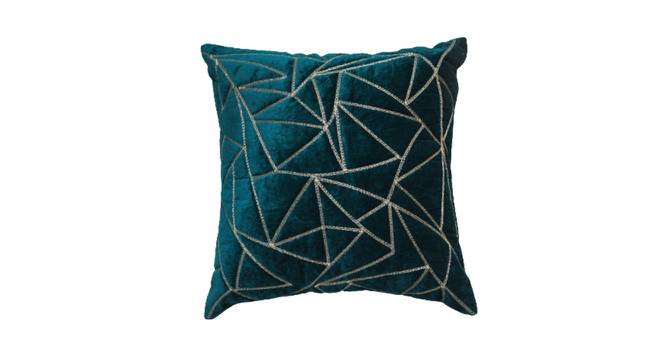 Steven Turquoise Abstract 18 x 18 Inches Polyester Cushion Covers - Set of 2 (Turquoise, 46 x 46 cm  (18" X 18") Cushion Size) by Urban Ladder - Cross View Design 1 - 524291